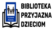 Na ilustracji napis Biblioteka Przyjazna Dzieniom i grafika